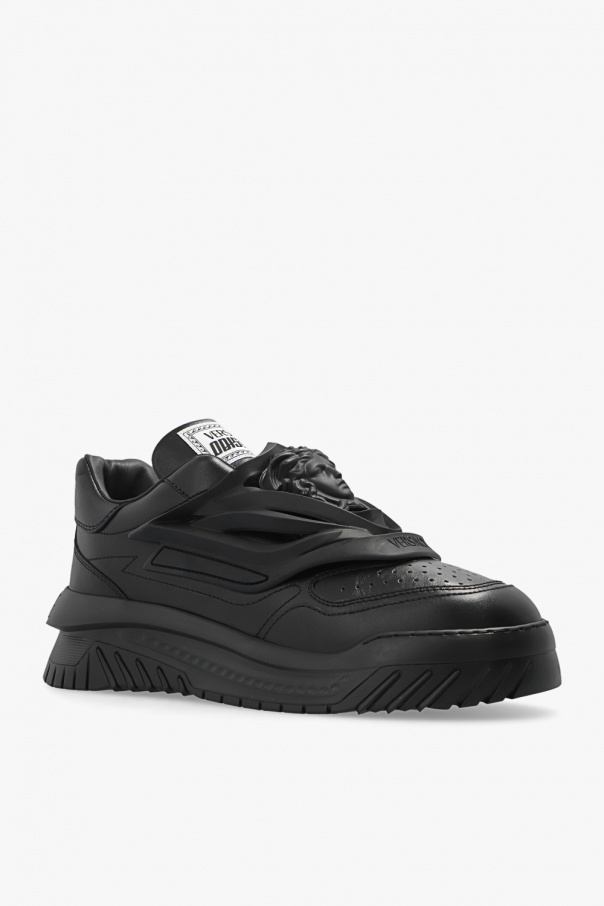 スニーカー VERSACE Multicolor leather Odissea sneakers Versace Multicolor Leather Odissea Sneakers In Black | ModeSens